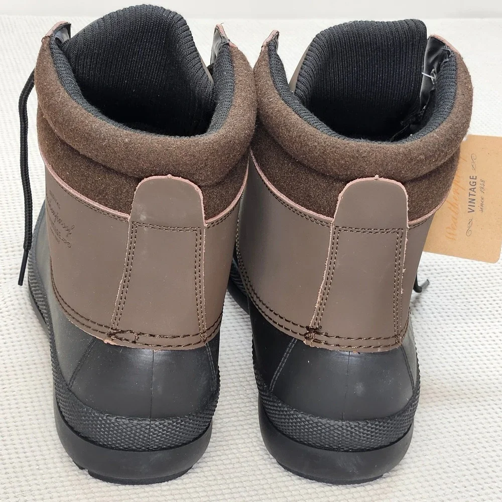 Weatherproof Vintage Luke‎ Mens Brown Black Thermolite Insulated Duck Boots 12M